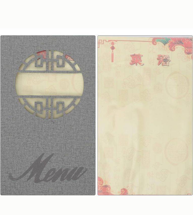 Porte-Menu A4 Classique en Similicuir PU Gris – 18 Vues Élégance Moderne